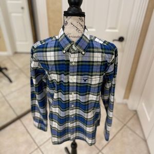 Button Down Shirt Blue Plaid